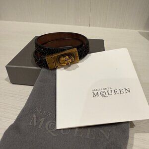 Alexander McQueen Skull Charm Double Wrap Double Wrap Bracelet
